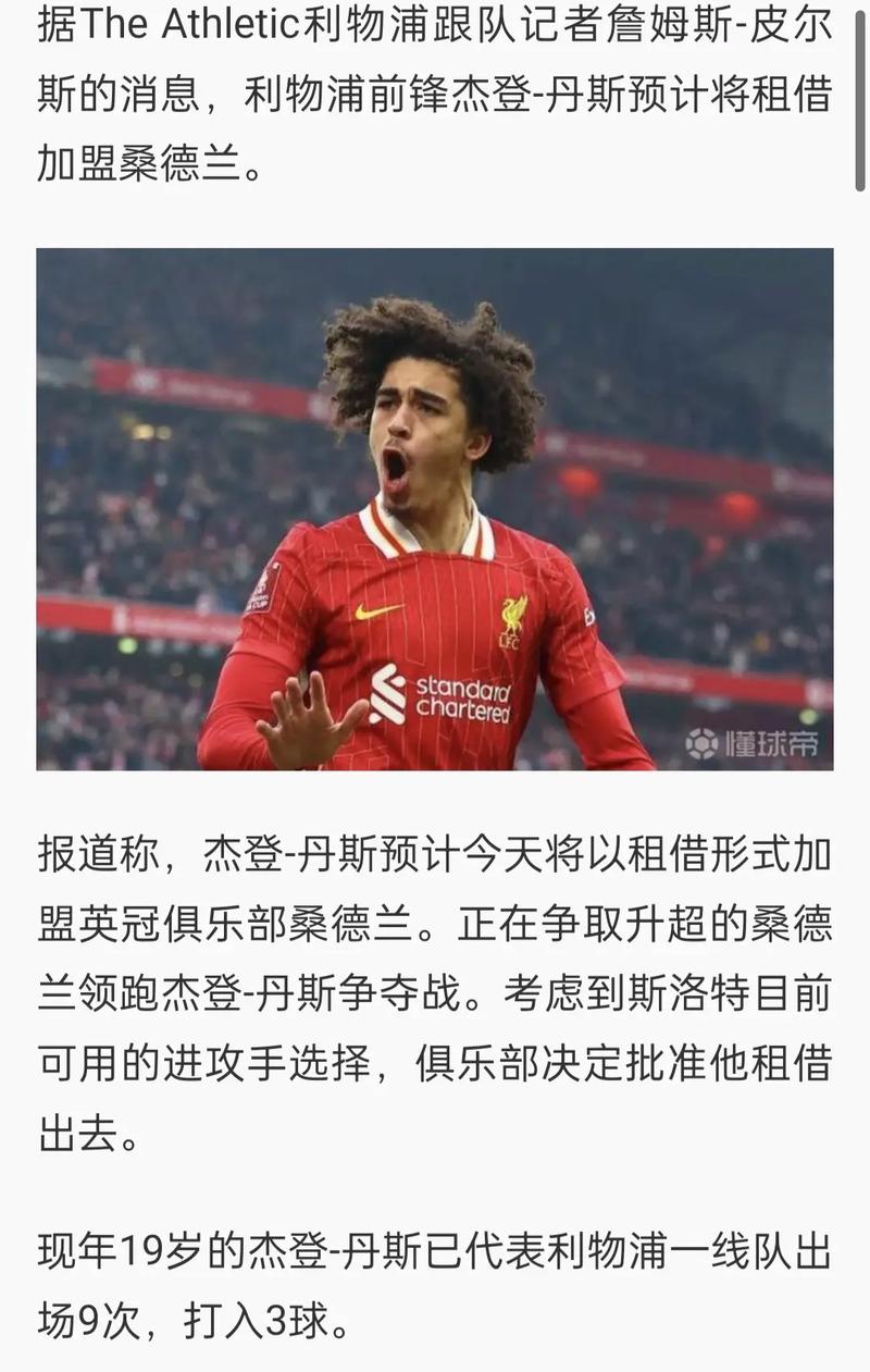 回声报:利物浦小将丹斯将缺席数月,今年内可能无法上场了
